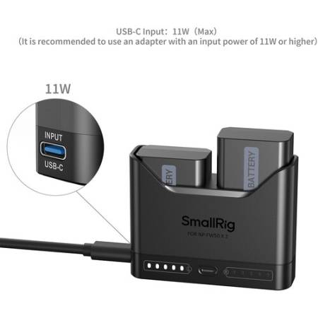 SmallRig 5488 - zestaw TURBO, dwukanałowa ładowarka, 2x akumulator Sony NP-FW50
